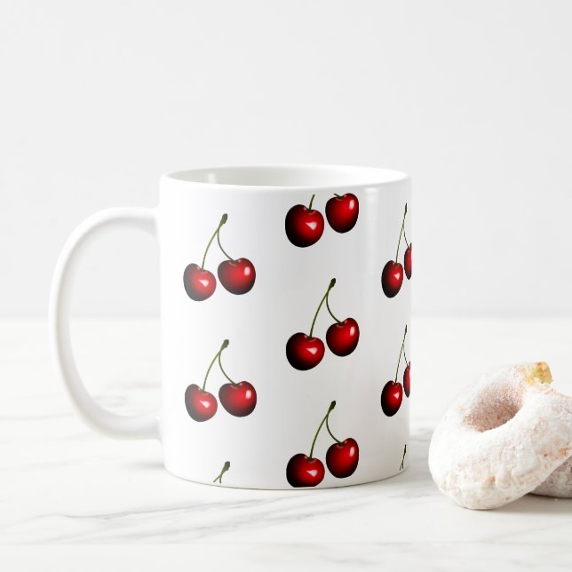 Caneca De Café Red Cherries Mug (Com Donut)