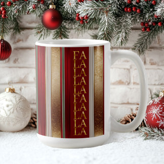 Caneca De Café Red Christmas Fa La Pattern#27 ID1009