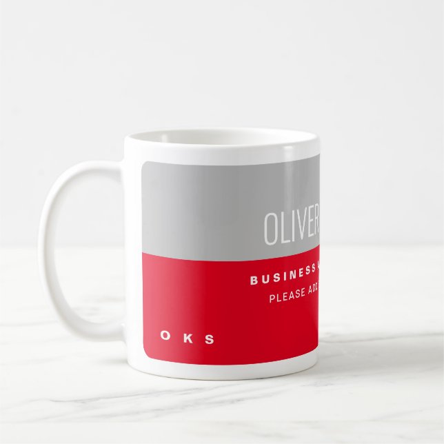 Caneca De Café Red Cinza Professional Name Coffee Mug (Esquerda)
