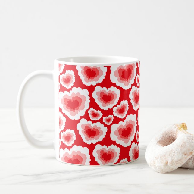 Caneca De Café Red Cloud Heart Namorados Coffee Mug (Com Donut)