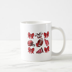 Caneca De Café Red Coquette Arco Futebol Dia das Mulheres Criança