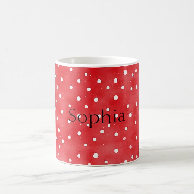 Caneca De Café Red Cream Dots (Centro)