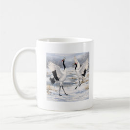 Caneca De Café Red-crowned Cranes in Winter
