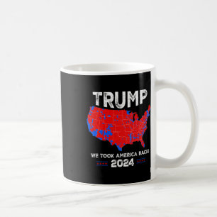 Caneca De Café Red E Blue Map Funny Trump Fan