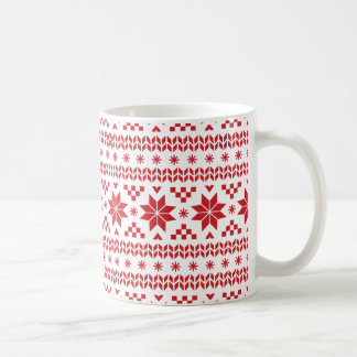 Caneca De Café Red Fair Isle Pattern