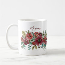 Red Floral Coffee Mug