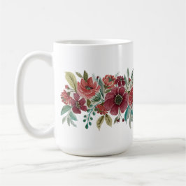 Caneca De Café Red Floral Mug