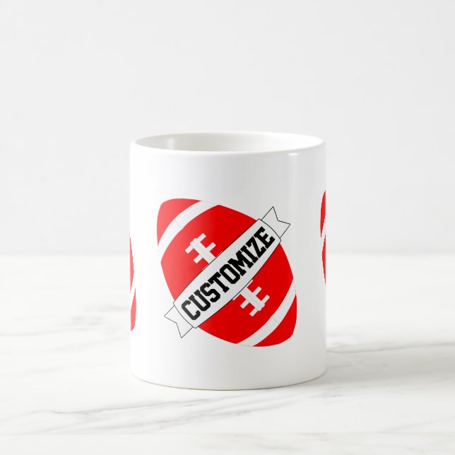 Caneca De Café Red Football Coach ou Fan Custom Team Name Mug (Centro)