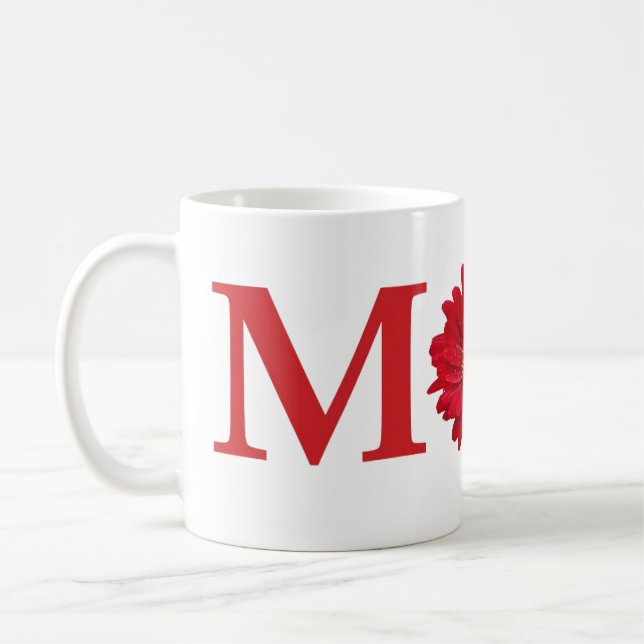 Caneca De Café Red Gerbera Daisy Mãe (Esquerda)