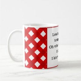 Caneca De Café Red Gingham Modern de Cotação Diária