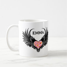 Caneca De Café Red heart angel black wings