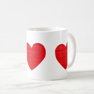 Caneca De Café Red Heart Cerâmica Mug