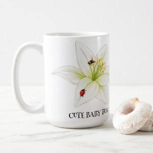 Caneca De Café Red Ladybug cor-de-rosa Lily Flower
