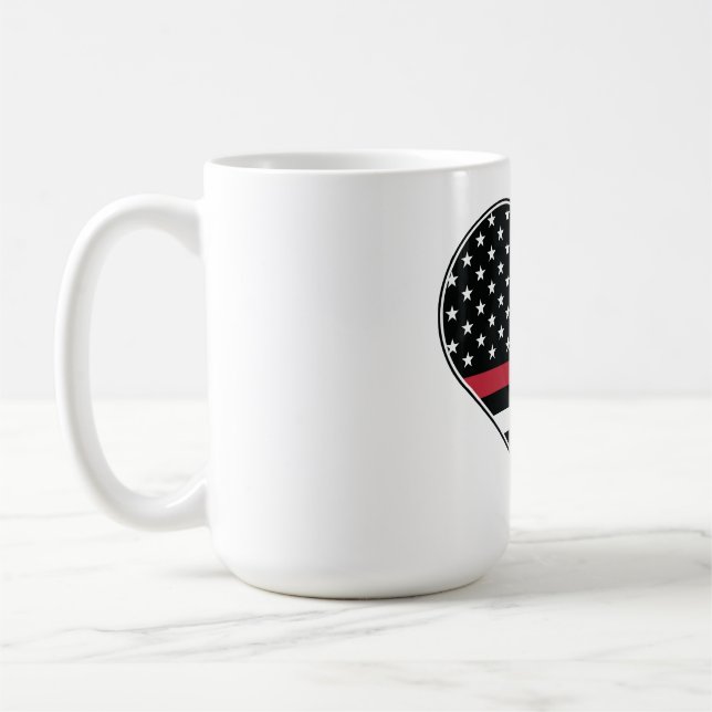 Caneca De Café Red Line Flag Heart (Esquerda)