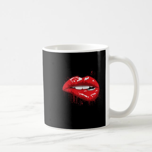 Caneca De Café Red Lips Kiss Girl T Shirt Birthday Christmas Gift (Direita)