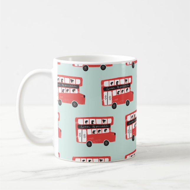 Caneca De Café Red London Double Decker Bus Vint (Esquerda)