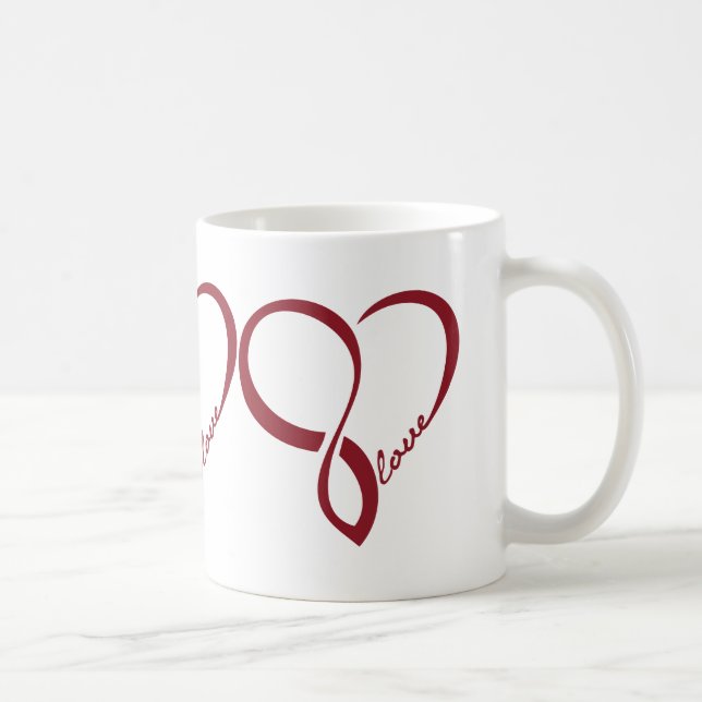 Caneca De Café Red Love Hearts Mug (Direita)