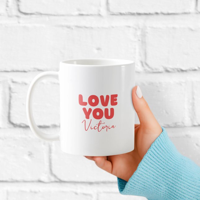 Caneca De Café Red Love You Personalised Mug for Girlfriend  (Criador carregado)