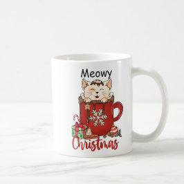 Caneca De Café Red Meowy Christmas Cat Holiday Coffee Mug 
