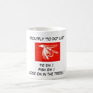 Caneca De Café "Red Midge - Trout Fly "To Do List"