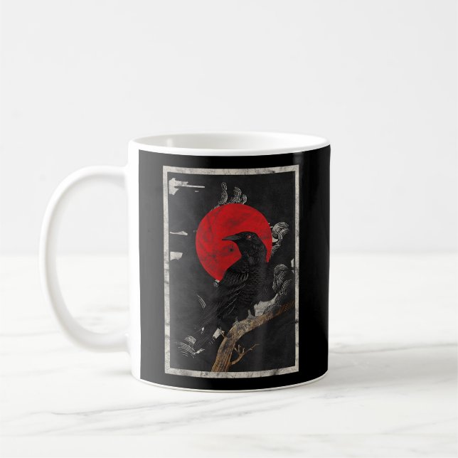 Caneca De Café Red Moon Raven Black Crow (Esquerda)