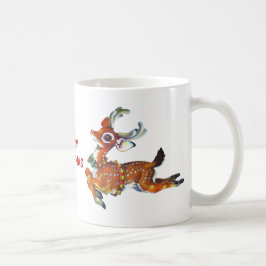 Caneca De Café Red Nose Reindeer Vintage Art