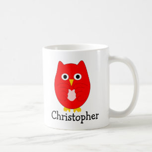 Caneca De Café Red Owl Design Personalizado