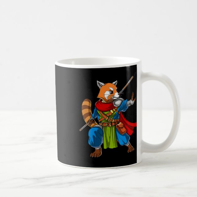 Caneca De Café Red Panda Bear Ninja Samurai Warrior Funny Kung Fu (Direita)