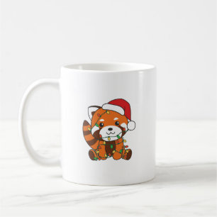 Caneca De Café Red Panda Christmas Animais de inverno Red Pandas