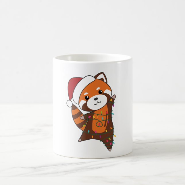 Caneca De Café Red Panda Christmas Snow Winter Animais Pandas (Centro)