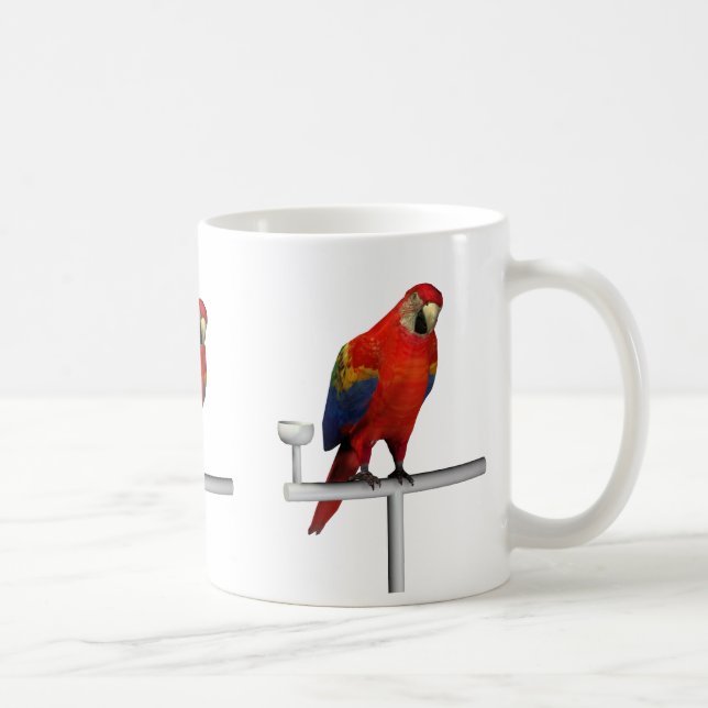 Caneca De Café Red Parrot Scarlet Macaw (Direita)