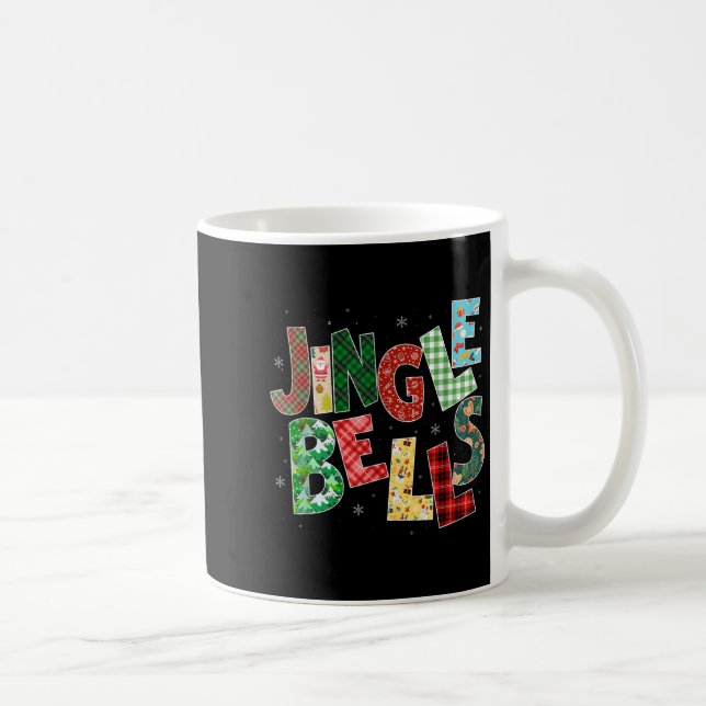 Caneca De Café Red Plaid Jingle Bells Christmas Matching Family P (Direita)