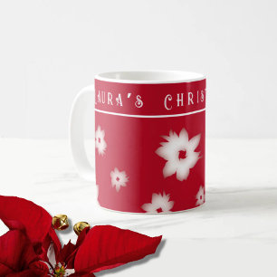 Caneca De Café Red Poinsettia Pattern Mug