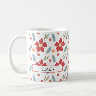 Caneca De Café Red Primavera Floral Personalizado Coffee Mug