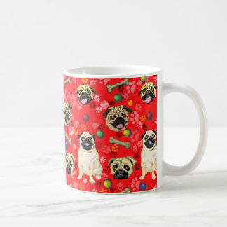 Caneca De Café Red Pug Design Mug