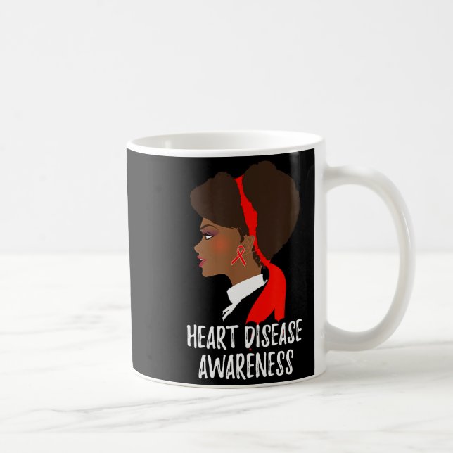 Caneca De Café Red Ribbon Month _ National Heart Disease Awarenes (Direita)