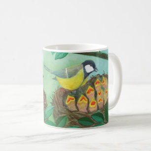 Caneca De Café Red Robin e Excelente Tit Bird Nesting