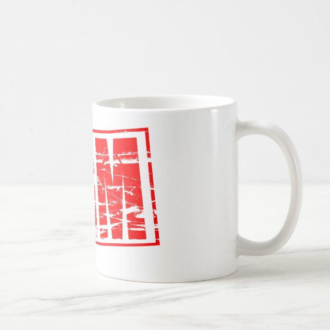 Caneca De Café Red Rubber stamp effect. AGM - Annual General Meet (Direita)
