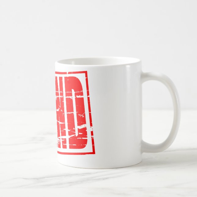 Caneca De Café Red rubber stamp effect Pfand (Direita)