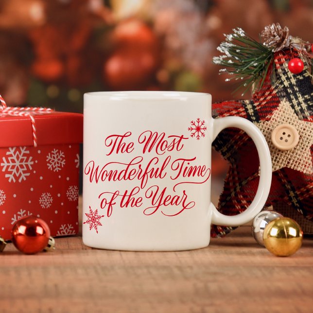 Caneca De Café Red Script O Natal Mais Maravilhoso (Criador carregado)