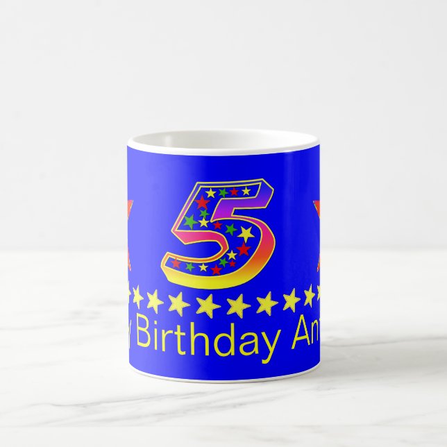 Caneca De Café Red Star 5 Birthday Mug (Centro)