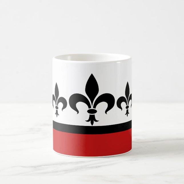 Caneca De Café Red Swanky Fleur De Lis Mug (Centro)