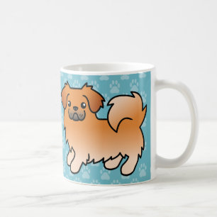 Caneca De Café Red Tibetan Spaniel Cão de Cartoon