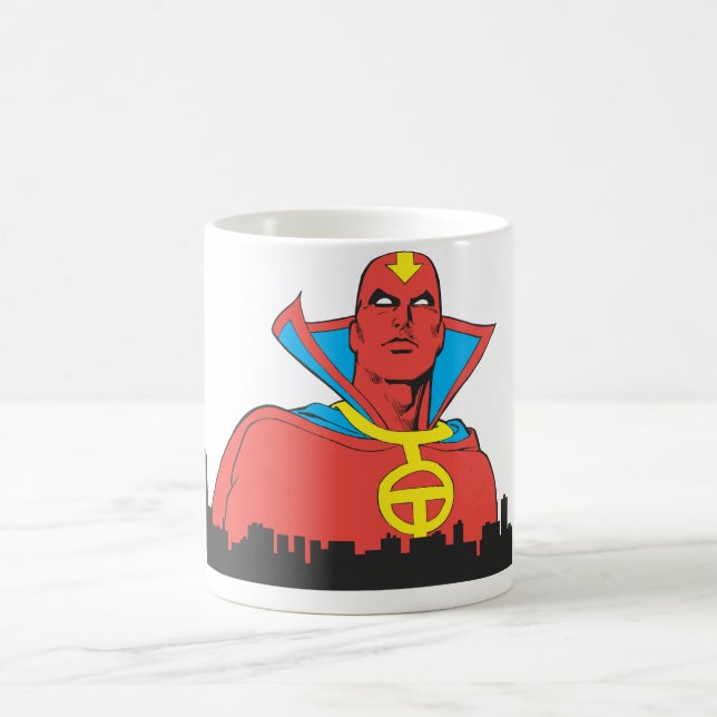 Caneca De Café Red Tornado Atrás da Cityscape (Centro)