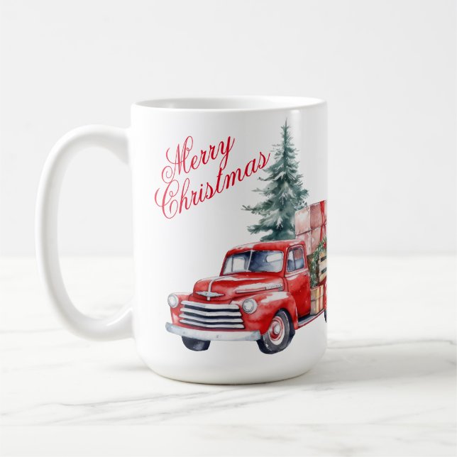 Caneca De Café Red Truck Christmas Mug (Esquerda)