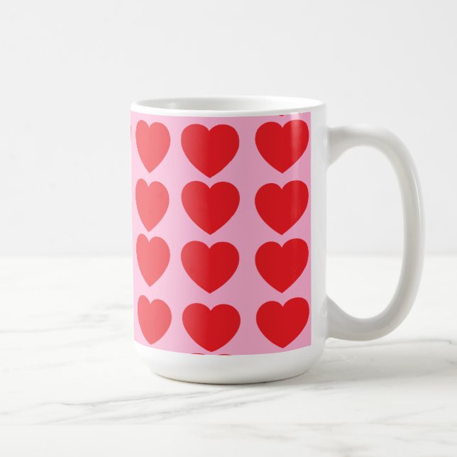 Caneca De Café Red Valentines Hearts (Direita)