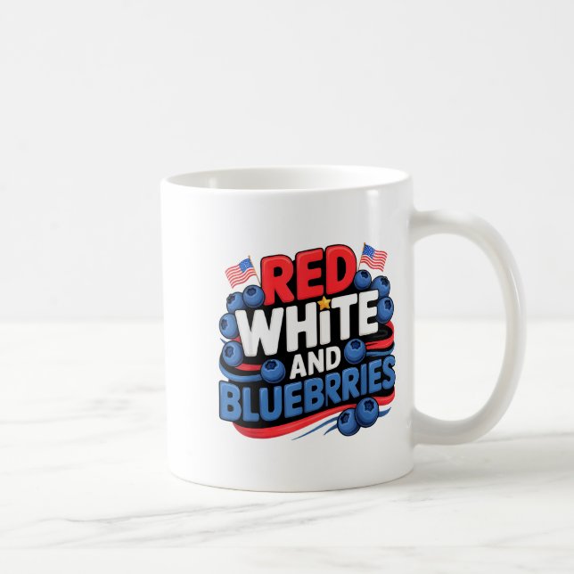 Caneca De Café Red, White And Blueberries Patriot  (Direita)