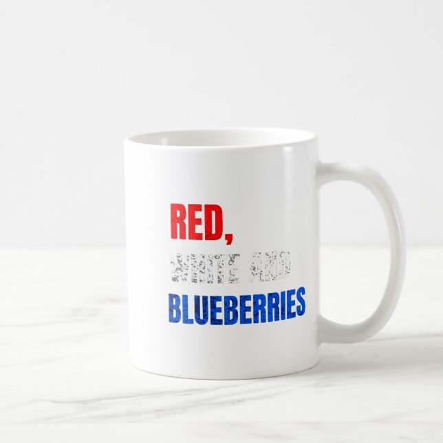 Caneca De Café Red White And Blueberries Patriot Fun Summer Party (Direita)