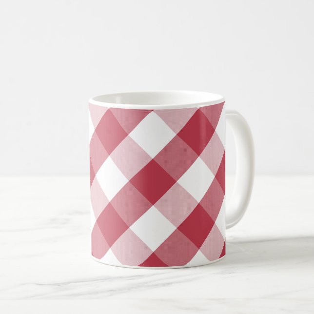 Caneca De Café Red White Buffalo Check Coffee Mug (Frente Esquerda)
