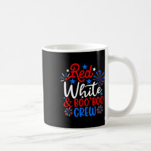 Caneca De Café Red White E Boo Boo Crew Enfermeiro 4 De Julho